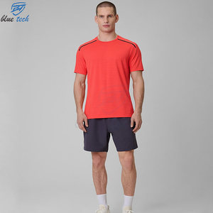 Conjunto Deportivo para Hombre, Talla Grande, Dos Piezas, Camiseta de Manga Corta y Pantalones Cortos para Correr, Entrenamiento en Gimnasio, Secado Rápido, Transpirable, OEM - Product Image 6