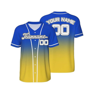 เสื้อเบสบอลคุณภาพสูง พิมพ์ชื่อทีมและหมายเลขได้ตามต้องการ ชุดกีฬาซอฟต์บอลสำหรับฝึกซ้อม ผลิตจากผ้าฝ้ายออร์แกนิค 100% พิมพ์ลายด้วยเทคนิคซิลค์สกรีน แห้งเร็ว - Product Image 1