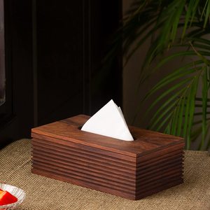 UNIVERSAL OVERSEAS Caja de pañuelos de madera tradicional china - Hecha a mano, ecológica, portátil para cualquier habitación, Modelo UO-WTB-0012 - Product Image 1
