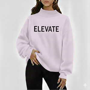 Sweat-shirt à col roulé oversize marron pour femme avec imprimé élégant, épaules tombantes, manches longues, décontracté, pour l'automne - Product Image 5