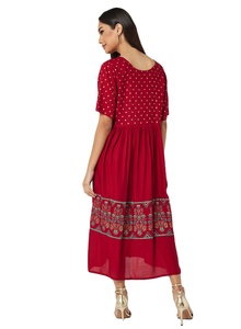 Elegante Salwar Kameez Corto de Verano para Mujer con Botones, Material Viscosa, Marca D.E CORP - Product Image 4