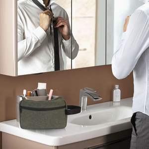 Sac de toilette professionnel personnalisé pour homme, trousse de voyage, trousse de maquillage, trousse de rasage, sacs en cuir PU de luxe pour homme - Product Image 5