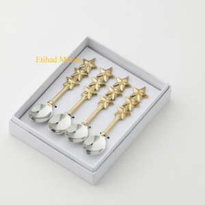 ชุดอุปกรณ์เสิร์ฟเค้กพรีเมียม Starlight จำนวน 2 ชิ้น ด้ามจับทองเหลืองสีขาว - Product Image 2