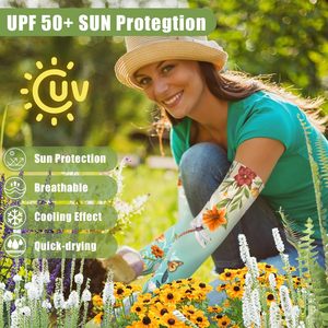 Manchons de protection UV pour sports d'été en extérieur, impression numérique, en soie glacée, respirants, pour équitation et pêche, unisexe - Product Image 4