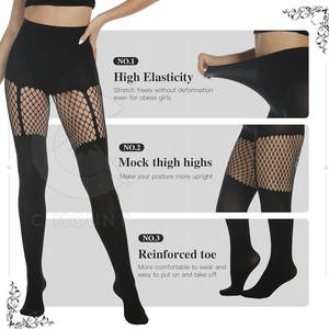 <b>Fishnet</b> <b>Stocking</b> Stretchy Sheer Net Thigh High Hosiery Sexy Legwear Clubwear Party Costume Trendy Accessories - Product Image 2