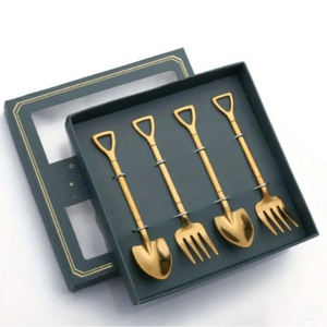 Ensemble de 6 cuillères à dessert en acier inoxydable, cuillères à thé personnalisées, petites cuillères, ensembles de couverts - Product Image 1