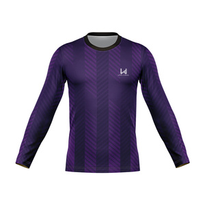 Camiseta Deportiva Casual Personalizada, Ecológica, de Secado Rápido, Manga Larga, Cuello en V, Diseño Sólido, Transpirable, con Logotipo Frontal Tejido - Product Image 4