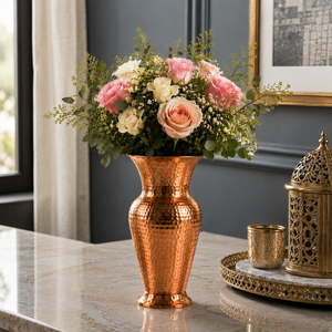 Handcrafted Hammered <b>Copper</b> Flower <b>Vase</b> Decorative Metal <b>Vase</b> for Home Decor Table Centerpiece Wedding Floral Arrangement - Product Image 2
