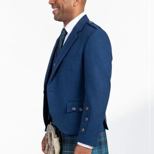 Veste écossaise personnalisée en tweed pour homme, tenue kilt, costume de mariage, blazer, fournisseur en gros - Product Image 4
