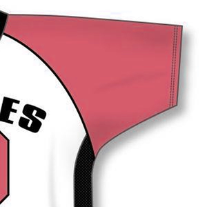 Maillot de lacrosse pour homme, blanc, rouge, noir, col en V, manches courtes, respirant, polyester, uniforme d'équipe adulte, hiver, grande taille, imprimé sur le devant - Product Image 4
