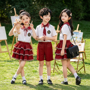 Uniforme scolaire de marque DHL, polo en polyester/coton, short vert, ensemble jupe, chaussettes rayées blanches, enfants, garçons, filles, ODM - Product Image 5