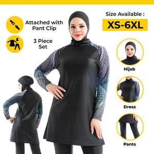 Custom Women Modest Burkini Swimwear <b>3</b> <b>Piece</b> Hijab Full Coverage OEM Bulk Wholesale - Product Image 1