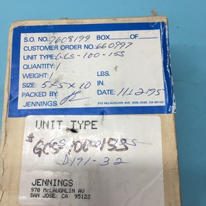 Gennings GCS-100-15S ตัวเก็บประจุแบบแปรผันสูญญากาศอุปกรณ์เซมิคอนดักเตอร์และชิ้นส่วนที่เชื่อถือได้ทั่วโลกที่ - Product Image 1