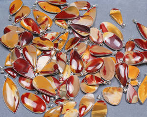 Collares con Colgante Múltiple de Jaspe Mookaite Natural para Mujer y Hombre, Chapados en Oro/Plata, Joyería de Piedras Preciosas Hecha a Mano, Estilo Vintage, Regalo - Product Image 4