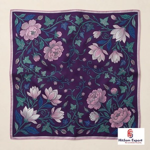 Elegant Custom Printed Luxury <b>Silk</b> <b>Scarf</b> Womens Square Headscarf Lightweight Fashion Fabric OEM ODM Manufacturer Taiwan Supplier - Product Image 4
