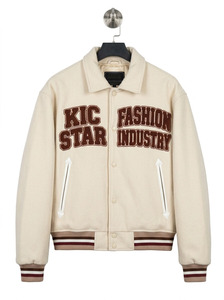 เสื้อแจ็คเก็ตเบสบอลแบบ Varsity สำหรับผู้ชาย ผ้าฝ้ายเคลือบ 100% ปักอักษรแบบ Letterman พร้อมป้าย Chenille ปักลายปักแบบกำหนดเอง พิมพ์ลายตามสั่ง - Product Image 2