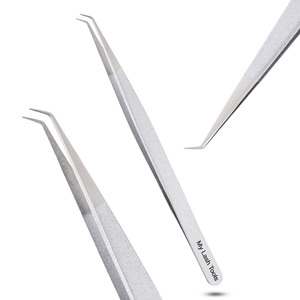 Pinzas de Acero Inoxidable para Extensión de Pestañas, Punta Curva de Precisión, Herramienta de Aislamiento de Pestañas - Product Image 1