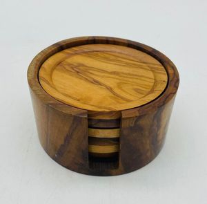 Wholesale Bulk Wooden Coaster Set For Hotel Restaurant Supplies Heat Resistant Drink <b>Table</b> Mats - Product Image 2