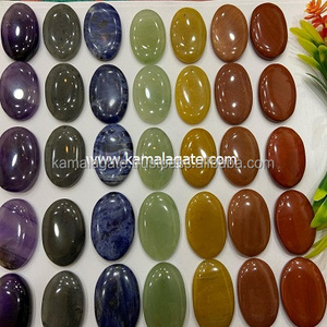 Natural Gemstone Oval Through-Carved Worry Stone <b>Chakra</b> <b>Set</b> Reiki <b>Crystal</b> Pocket Tumble Stones Semi-Precious Stone Crafts Mascot - Product Image 2