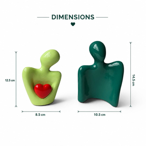 ชุดรูปปั้นเซรามิกคู่รักสไตล์โมเดิร์น AG Elements สีเขียว โรแมนติก สำหรับวันวาเลนไทน์ งานแฮนด์เมด ตกแต่งบ้านและสำนักงาน - Product Image 2