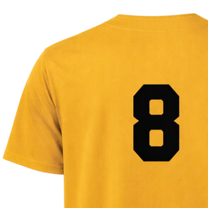 Camiseta de Béisbol Amarilla Personalizada para Hombre, Manga Corta, Nombre del Equipo, Impresión en 4 Colores, Poliéster, Corte Regular, Cuello en V, Cierre con Botones - Product Image 4