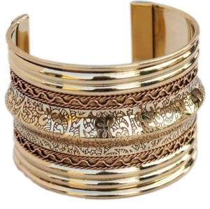 Bracelet manchette en laiton poli doré de qualité supérieure pour femme, style tendance pour les soirées, disponible à prix réduit - Product Image 5