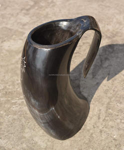 Mug en corne naturelle au design corne africaine, fait main, écologique, classique, léger, sûr pour les aliments, pour café et bière, avec couvercle coulissant anti-fuite - Product Image 6