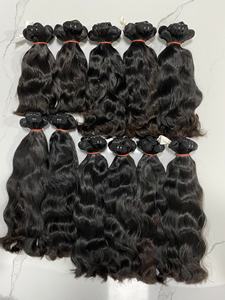 CABELLO HUMANO CAMBODIANO ondulado natural SIN PROCESAR CRUDO listo para enviar MÁQUINA DE TRAMA DOBLE estirada doble 26 PULGADAS - Product Image 2