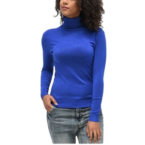 Sweat-shirt d'hiver en tricot décontracté pour femmes Col roulé à manches longues Logo avant anti-boulochage Respirant BD - Product Image 5