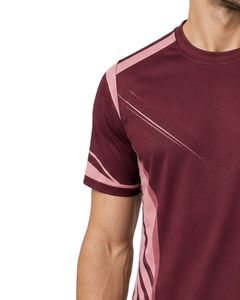 <b>Maroon</b> Pink Mens Sports T Shirt Quick Dry Breathable Gym Fitness Running Athletic Training Activewear Summer Tee Daily Wear <b>Tops</b> - Product Image 3
