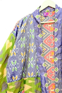 Vintage Patola Polyester Sari Kimono Longue Lune de Miel Robe Taille Unique Femme Kimono - Product Image 3