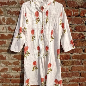 ชุดเดรสพิมพ์ลายด้วยมือ ผ้าฝ้ายอินเดีย ชุดเดรสยาว ผ้าฝ้ายอินเดีย ชุดเดรสพิมพ์ลาย ชุดเดรสลายดอกไม้ ชุดเดรสยาวแม็กซี่สำหรับผู้หญิง - Product Image 1