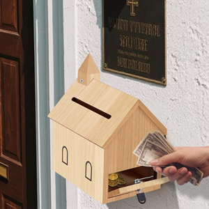Caja de donaciones con forma de iglesia, caja para solicitudes de oración, cajas de ofrendas para iglesias, ideal para iglesias, escuelas, hoteles, de Vietnam - Product Image 3