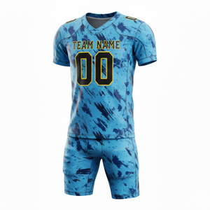 Custom Breathable Quick Dry Anti-Bacterial Anti-UV American Football Uniform Jersey Shorts Set Front Logo Position - Product Image 3