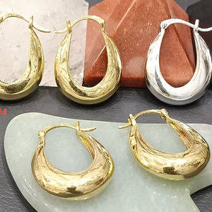 Wholesale Bohemian Alloy <b>Silver</b> <b>Huggie</b> Earrings Lightweight Daily Wear Jewelry Indian Manufacturer Factory Price - Product Image 1