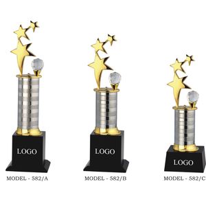 Elegant Metal <b>Trophies</b> By Pooja Piru Durable Achievement Award For Corporate Offices Sports Events And Celebration Ceremonies - Product Image 2