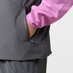 Conjunto Deportivo Cortavientos con Capucha para Hombre, Diseño Color Block, Secado Rápido, Pantalones Cortos Deportivos de Poliéster, Manga Larga, Ropa de Primavera - Product Image 4