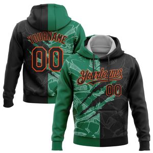 Sweat à capuche pour homme personnalisé avec nom, numéro, motif graffiti, sublimation, polyester, vêtements de sport décontractés, vêtements d'automne - Product Image 5