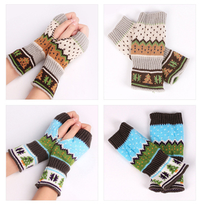 Nouveaux gants en tricot jacquard pour femmes, en acrylique et coton, décontractés, chauds pour l'hiver, compatibles avec les écrans tactiles, pour les sports de plein air - Product Image 3