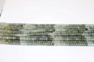 Perles Rondelle à facettes aigue-marine 3-4mm 13 pouces brin de pierres précieuses naturelles pour la fabrication de bijoux - Product Image 3