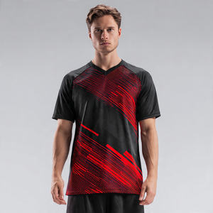 Maillot de football d'entraînement sportif 100 % polyester à séchage rapide, maillot de football à manches courtes pour homme - Product Image 1