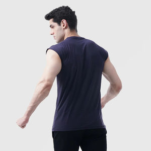 2026 Men's Purple <b>Cap</b> Sleeve Muscle T Shirt Gym Workout Fitness Training Summer Sports Top - Product Image 2