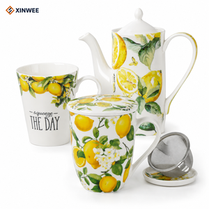 Tazza da Tè in Ceramica con Design Personalizzato al Limone, Infusore e Filtro in Acciaio Inox, Tazze Premium con Filtro per Tè - Product Image 3
