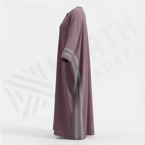 Services OEM, Meilleur Design, Couleur Personnalisée, Abaya en Satin Modeste, Robe Longue Islamique pour Femmes, Séchage Rapide, Respirante, Vente en Gros - Product Image 3
