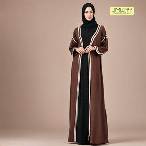 JE2039 Women's Plus Size Abaya Dubai Inspired Dress for Muslims Minimal Contrast Eid Special Clothing Wholesale Options - Product Image 1