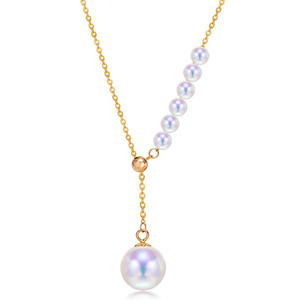 18K <b>Gold</b> Adjustable Chain New Style 8-9mm3-4mm Freshwater <b>Pearl</b> <b>Necklace</b> One-Piece Dropshipping Manufacturer Wholesale - Product Image 1