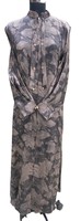 Abaya élégante et respirante à motif géométrique, avec fente avant, col montant, manches longues, longueur cheville, coupe ample, robe modeste pour femme