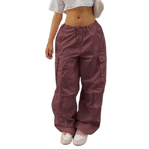 Pantalones DE TRABAJO sueltos informales a la moda de otoño, medias de pierna adelgazantes de gran tamaño con cierre de cintura elástica, estilo callejero de verano frontal plano - Product Image 4