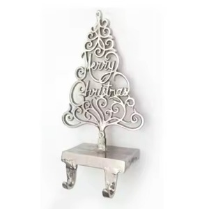 Aluminum Snowflake Christmas <b>Stocking</b> <b>Holder</b> With Chrome Finish Durable Mantle Hook For Holiday Decoration <b>Stocking</b> <b>Holder</b> - Product Image 5