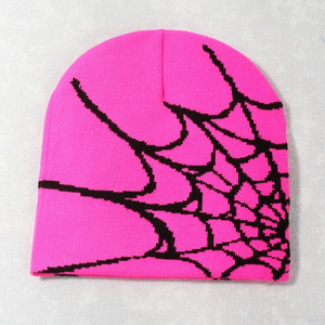 Unisex Spider Web Knit Beanie Hat Y2K Streetwear Warm Slouchy Cuffed Skull <b>Cap</b> <b>Winter</b> Daily Outdoor Headwear - Product Image 4